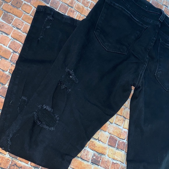 Black Stretch Distressed Skinny Jeans - Picture 7 of 8